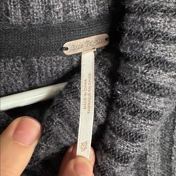 Free People Big City Turtleneck Knit Sweater Gray Ribbed XS - Picture 5 of 7